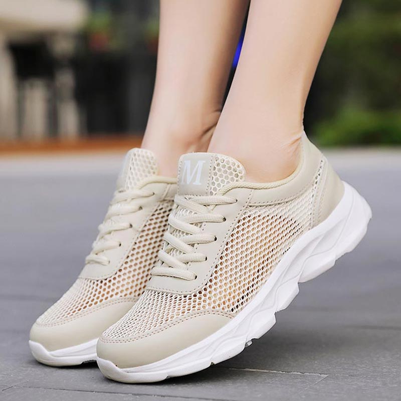 Streetwear Brand Jewelry - Verão respirável tênis feminino malha sapatos