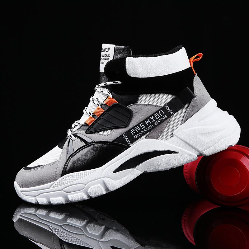 Streetwear Brand Jewelry - Hightop-Sapatilhas Esportivas Masculinas, Sapatilhas de Cima