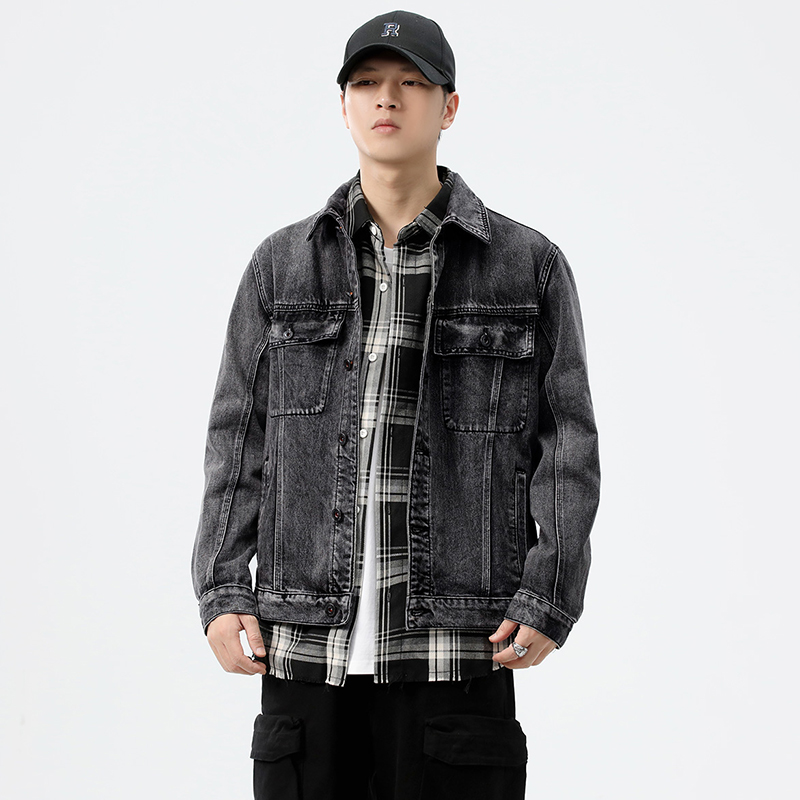 Streetwear Brand For Men - Jaqueta Jeans Masculina Cinza Outono/Inverno 2026