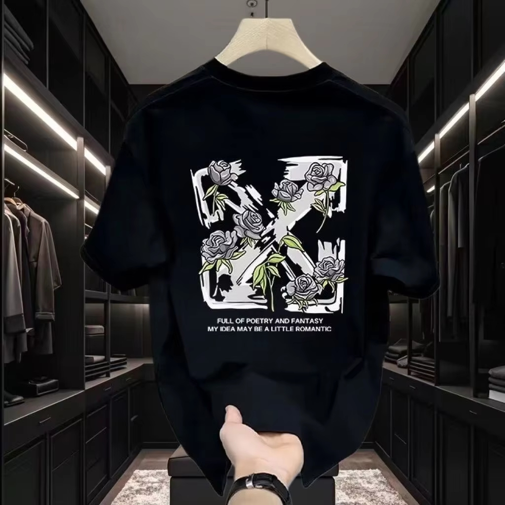 Camiseta Unissex de Algodão co - Streetwear Brand With Flowers avaliação e preço