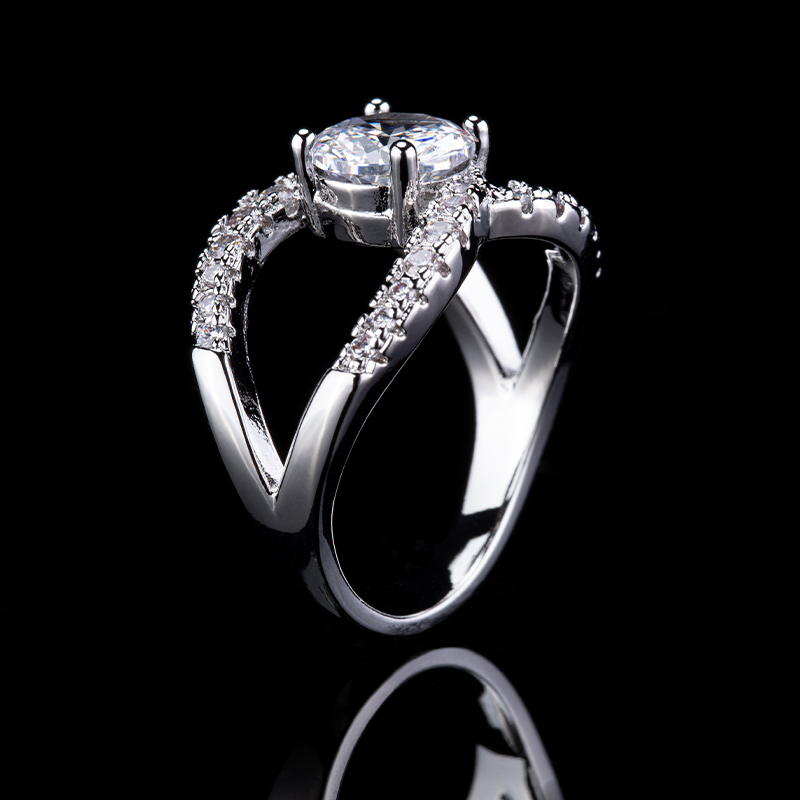 925 prata esterlina anel de di - Streetwear Brand Jewelry avaliação e preço